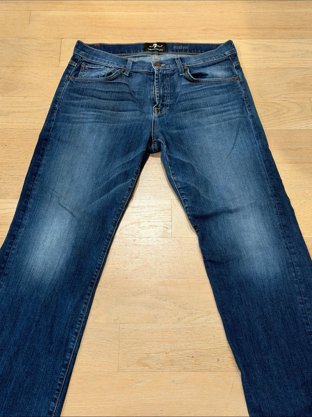 Men's 7 for All Mankind Dark Blue Austyn Straight Jeans - Size 33